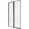 Mexen Mist badwand 2-delig links 100 x 150 cm, zwart frame, zwart - 8A9-100-011-70-70-L