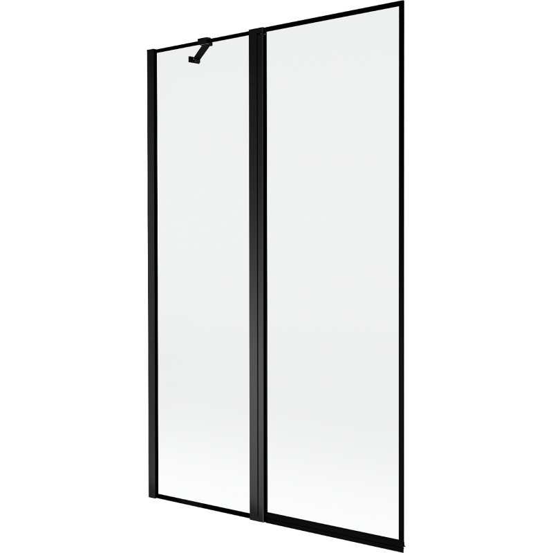 Mexen Mist 2-osaline vasak vannisein 110 x 150 cm, must raam, must - 8A9-110-011-70-70-L