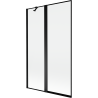 Mexen Mist 2-osaline vasak vannisein 110 x 150 cm, must raam, must - 8A9-110-011-70-70-L