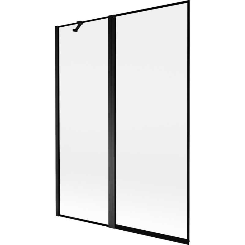 Mexen Mist 2-durvju kreisais vannas ekrāns 130 x 150 cm, melns rāmis, melns - 8A9-130-011-70-70-L