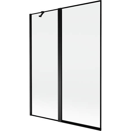 Mexen Mist Duschwand 2-teilig links 130 x 150 cm, schwarzer Rahmen, schwarz - 8A9-130-011-70-70-L