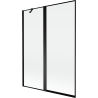 Mexen Mist Duschwand 2-teilig links 130 x 150 cm, schwarzer Rahmen, schwarz - 8A9-130-011-70-70-L