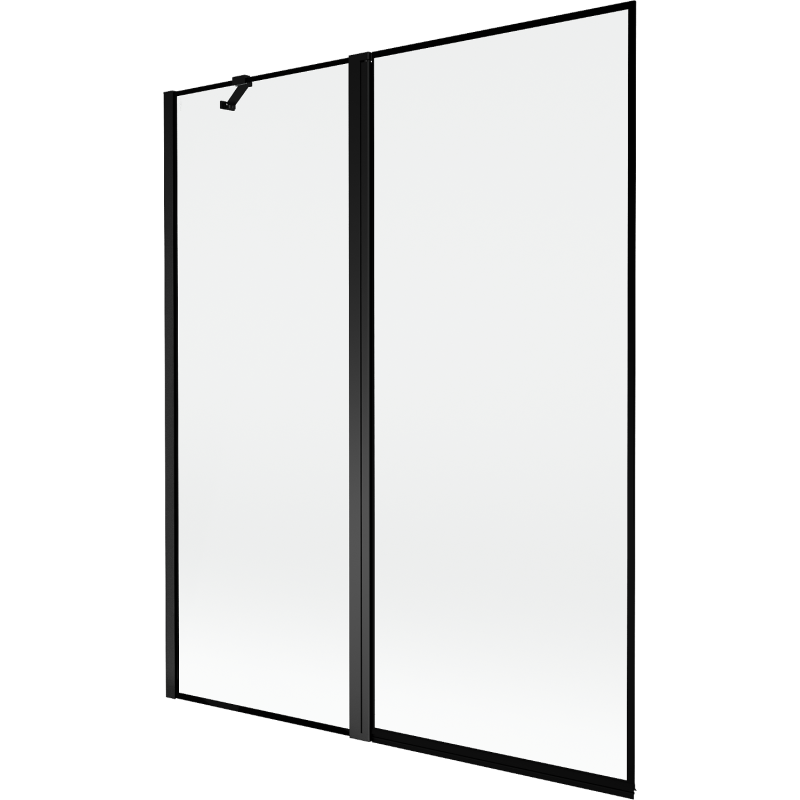 Mexen Mist Duschwand 2-flügelig links 140 x 150 cm, schwarzer Rahmen, schwarz - 8A9-140-011-70-70-L