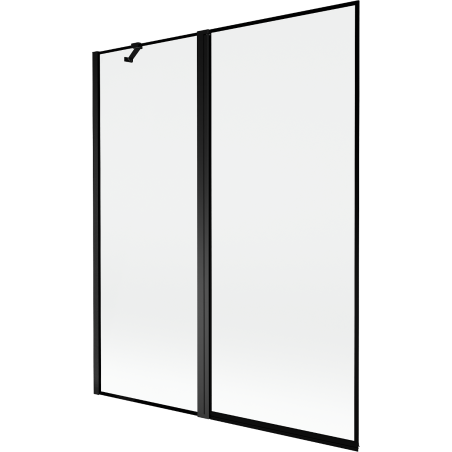 Mexen Mist Duschwand 2-flügelig links 140 x 150 cm, schwarzer Rahmen, schwarz - 8A9-140-011-70-70-L