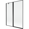 Mexen Mist Duschwand 2-flügelig links 140 x 150 cm, schwarzer Rahmen, schwarz - 8A9-140-011-70-70-L