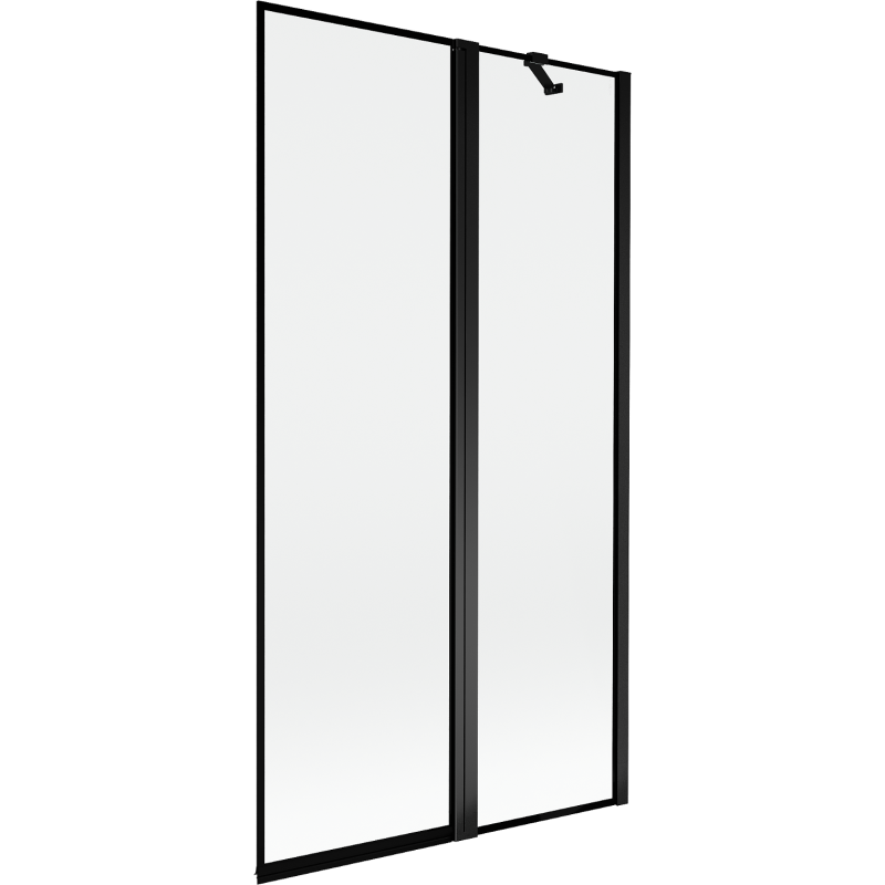 Mexen Mist biombo de duche de 2 folhas direito 100 x 150 cm, moldura preta, preto - 8A9-100-011-70-70-P