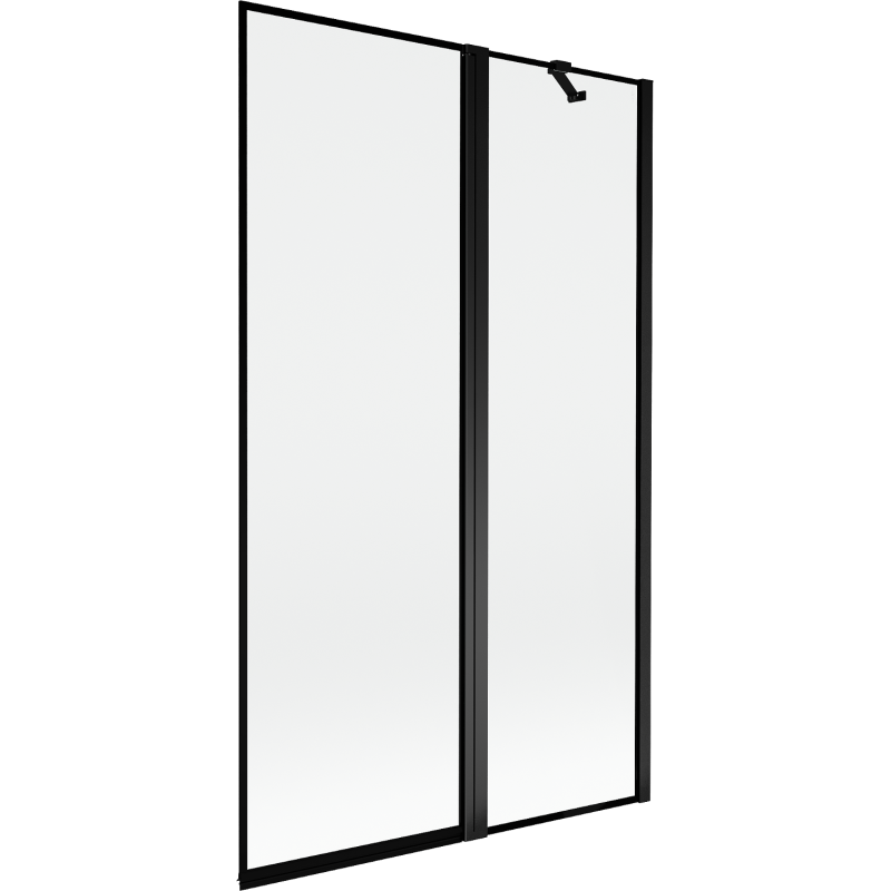 Mexen Mist duschskärm 2-delad höger 110 x 150 cm, svart ram, svart - 8A9-110-011-70-70-P