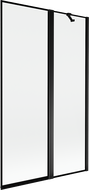 Mexen Mist παραβάν μπάνιου 2 φύλλων δεξιό 110 x 150 cm, μαύρο πλαίσιο, μαύρο