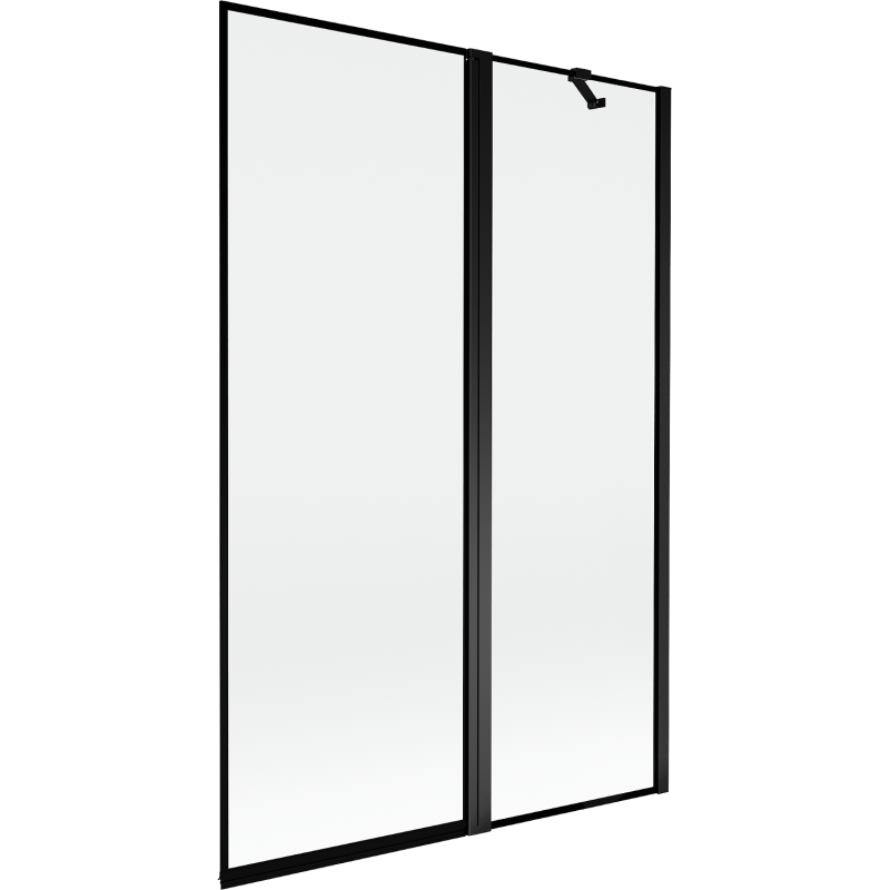 Mexen Mist douchewand 2-delig rechts 120 x 150 cm, zwart frame, zwart - 8A9-120-011-70-70-P