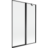 Mexen Mist painel de banho de 2 dobradiças direito 120 x 150 cm, moldura preta, preto - 8A9-120-011-70-70-P