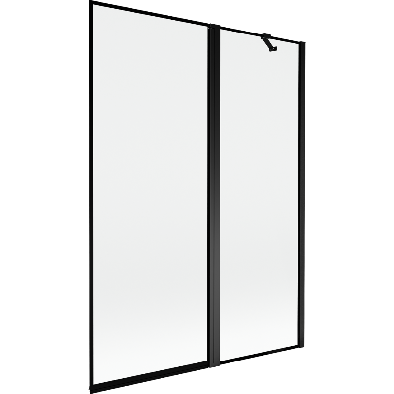 Mexen Mist Duschabtrennung 2-flügelig rechts 130 x 150 cm, schwarzer Rahmen, schwarz - 8A9-130-011-70-70-P