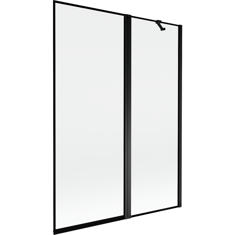 Mexen Mist pára-sol de chuveiro de 2 painéis direito 130 x 150 cm, moldura preta, preto - 8A9-130-011-70-70-P