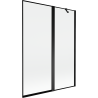 Mexen Mist 2-krilni zaslon za kadu desni 130 x 150 cm, crni okvir, crni - 8A9-130-011-70-70-P