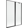 Mexen Mist parawan nawannowy 2-skrzydłowy prawy 130 x 150 cm, czarna ramka, czarny - 8A9-130-011-70-70-P