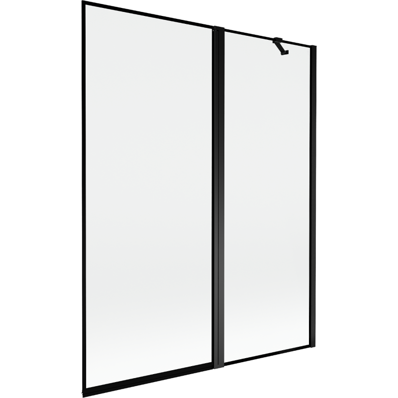 Mexen Mist 2-panel shower screen right 140 x 150 cm, black frame, black - 8A9-140-011-70-70-P