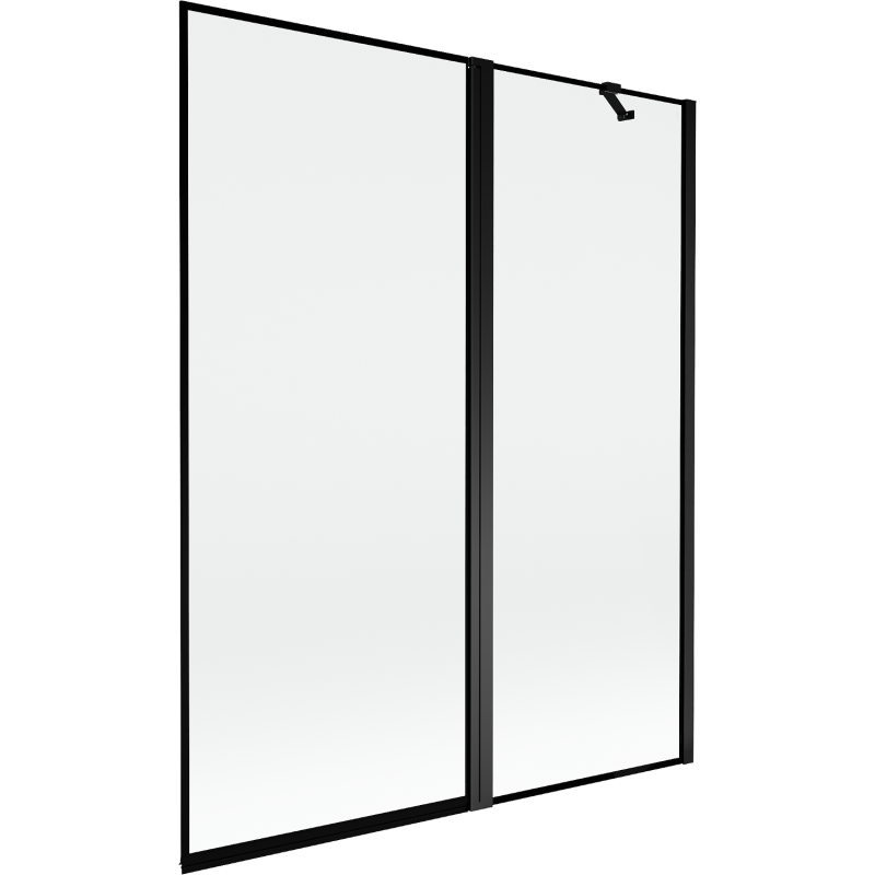 Mexen Mist Duschwand 2-flügelig rechts 140 x 150 cm, schwarzer Rahmen, schwarz - 8A9-140-011-70-70-P