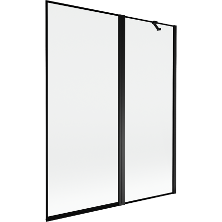 Mexen Mist dvodijelna paravana za kadu desna 140 x 150 cm, crni okvir, crna - 8A9-140-011-70-70-P