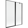 Mexen Mist dvodijelna paravana za kadu desna 140 x 150 cm, crni okvir, crna - 8A9-140-011-70-70-P