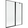 Mexen Mist parawan nawannowy 2-skrzydłowy prawy 140 x 150 cm, czarna ramka, czarny - 8A9-140-011-70-70-P