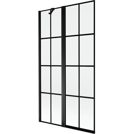 Mexen Mist Duschwand 2-flügelig links 100 x 150 cm, schwarzes Gitter, schwarz - 8A9-100-011-70-77-L