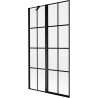 Mexen Mist Duschwand 2-flügelig links 100 x 150 cm, schwarzes Gitter, schwarz - 8A9-100-011-70-77-L