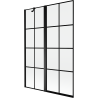 Mexen Mist parawan nawannowy 2-skrzydłowy lewy 120 x 150 cm, czarna kratka, czarny - 8A9-120-011-70-77-L