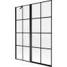 Mexen Mist Duschabtrennung 2-flügelig links 130 x 150 cm, schwarzes Gitter, schwarz - 8A9-130-011-70-77-L