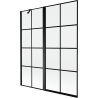 Mexen Mist dušiekraan 2-osaline vasak 140 x 150 cm, must ruudustik, must - 8A9-140-011-70-77-L