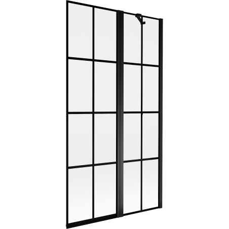 Mexen Mist paroi de douche 2 volets droit 100 x 150 cm, grille noire, noir - 8A9-100-011-70-77-P