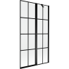 Mexen Mist Badewannenabtrennung 2-flügelig rechts 100 x 150 cm, schwarzes Gitter, schwarz - 8A9-100-011-70-77-P