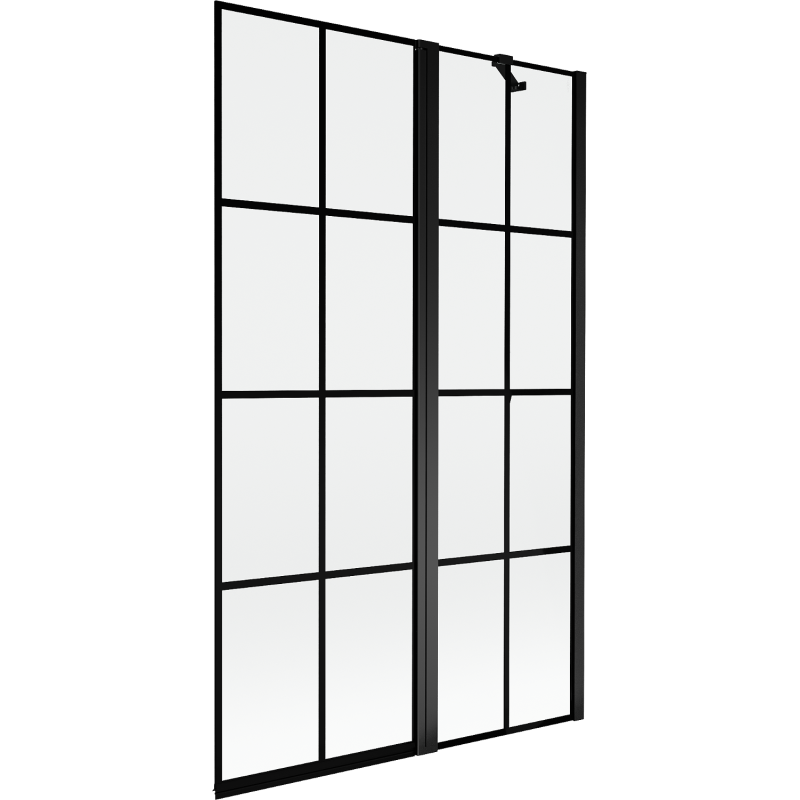 Mexen Mist Duschabtrennung 2-flügelig rechts 110 x 150 cm, schwarz kariert, schwarz - 8A9-110-011-70-77-P