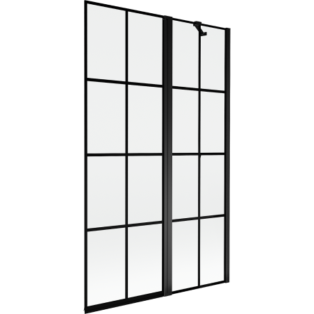 Mexen Mist Duschabtrennung 2-flügelig rechts 110 x 150 cm, schwarz kariert, schwarz - 8A9-110-011-70-77-P