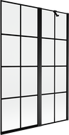 Mexen Mist douchewand 2-delig rechts 120 x 150 cm, zwart rooster, zwart - 8A9-120-011-70-77-P