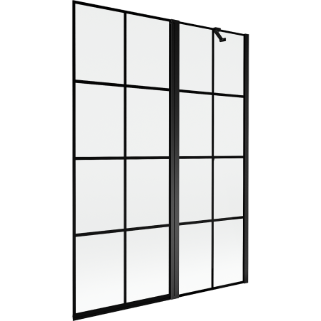 Mexen Mist paroi de douche 2 volets droit 130 x 150 cm, grille noire, noir - 8A9-130-011-70-77-P