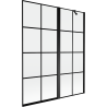 Mexen Mist Duschabtrennung 2-teilig rechts 140 x 150 cm, schwarzes Raster, schwarz - 8A9-140-011-70-77-P