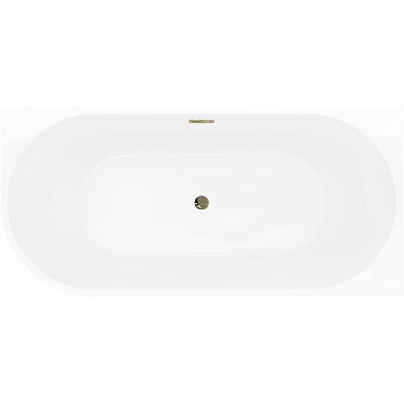 Mexen Silo free-standing corner right ribbed bath 170 x 80 cm, white, gold overflow - 52891708000P-50