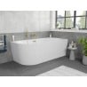 Mexen Silo free-standing corner right ribbed bath 170 x 80 cm, white, gold overflow - 52891708000P-50