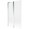 Mexen Mist L badscherm 2-delig 110 x 150 cm, transparant, chroom - 8A9L-110-011-01-00