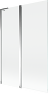 Mexen Mist L badwand 2-delig 120 x 150 cm, transparant, chroom - 8A9L-120-011-01-00