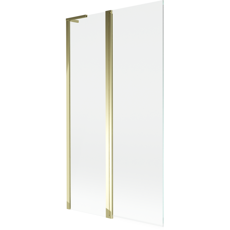 Mexen Mist L Badewannenabtrennung 2-flügelig 100 x 150 cm, transparent, gold - 8A9L-100-011-50-00