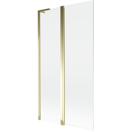Mexen Mist L Badewannenabtrennung 2-flügelig 100 x 150 cm, transparent, gold - 8A9L-100-011-50-00