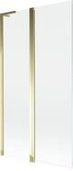 Mexen Mist L badwand 2-delig 100 x 150 cm, transparant, goud - 8A9L-100-011-50-00