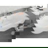 Mexen Silo baignoire autoportante d'angle droite rainurée 170 x 80 cm, blanche, trop-plein cuivre brossé - 52891708000P-65