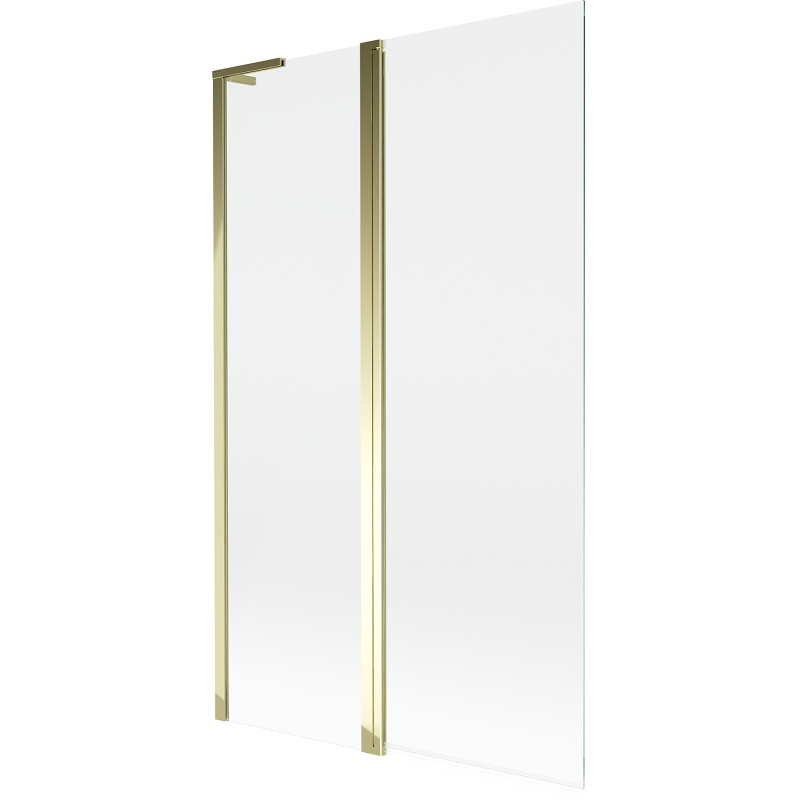 Mexen Mist L bath screen 2-wing 110 x 150 cm, transparent, gold - 8A9L-110-011-50-00