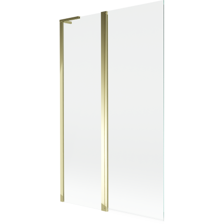 Mexen Mist L 2-faldig badrumsskärm 110 x 150 cm, transparent, guld - 8A9L-110-011-50-00