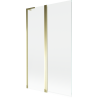 Mexen Mist L paravento da vasca a 2 ante 110 x 150 cm, trasparente, dorato - 8A9L-110-011-50-00