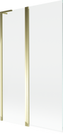 Mexen Mist L badwand 2-delig 110 x 150 cm, transparant, goud - 8A9L-110-011-50-00