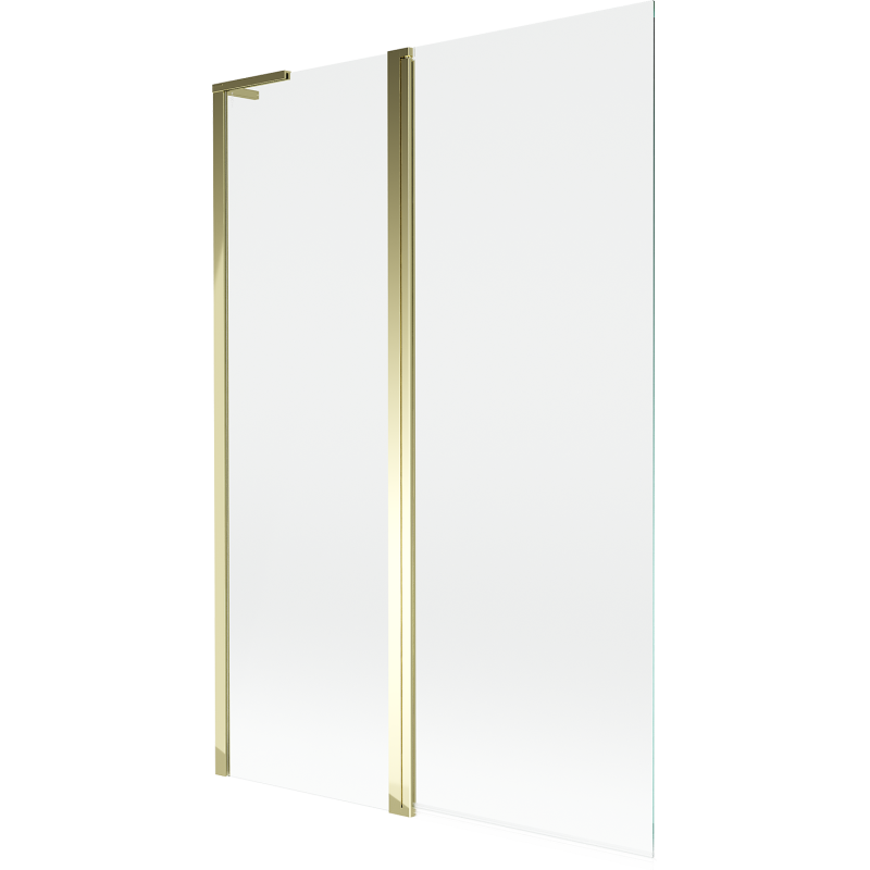 Mexen Mist L Badezëmmer Paravent 2-flillek 120 x 150 cm, transparent, gëllen - 8A9L-120-011-50-00