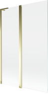 Mexen Mist L badwand met 2 panelen 120 x 150 cm, transparant, goud - 8A9L-120-011-50-00