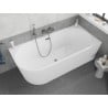 Mexen Silo 170 x 80 cm Freestanding Corner Right, Ribbed Bath, White, Gun Gray Brushed Overflow - 52891708000P-66